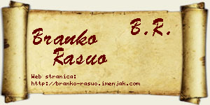 Branko Rašuo vizit kartica